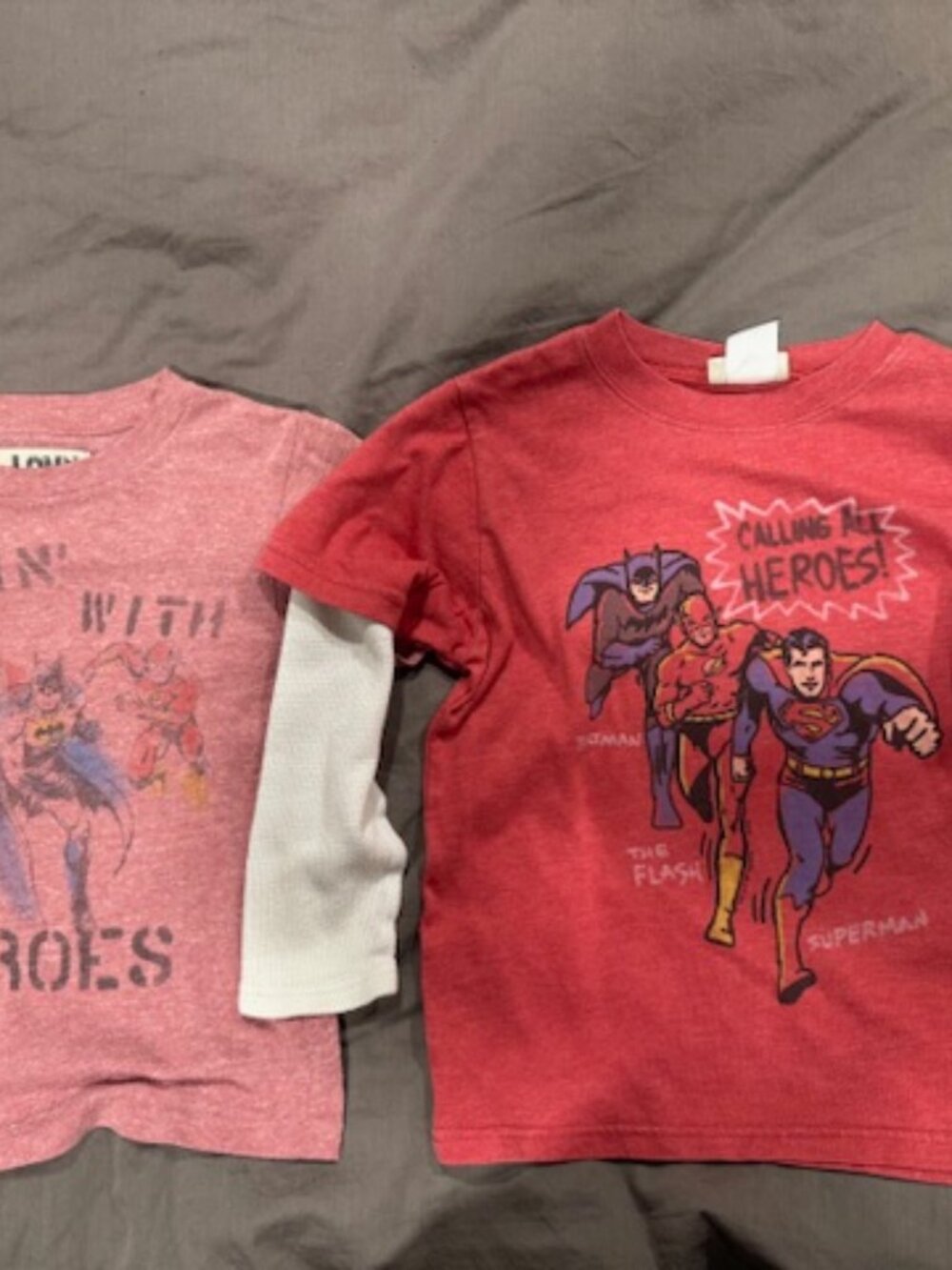 Pair of superhero tees. Gender neutral.